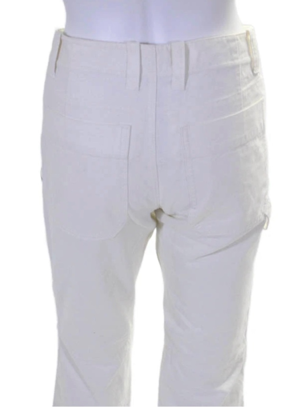 Zadig & Voltaire Palma Grunge Women’s Utility Crop Pants in Off White Size Small - Picture 11 of 11